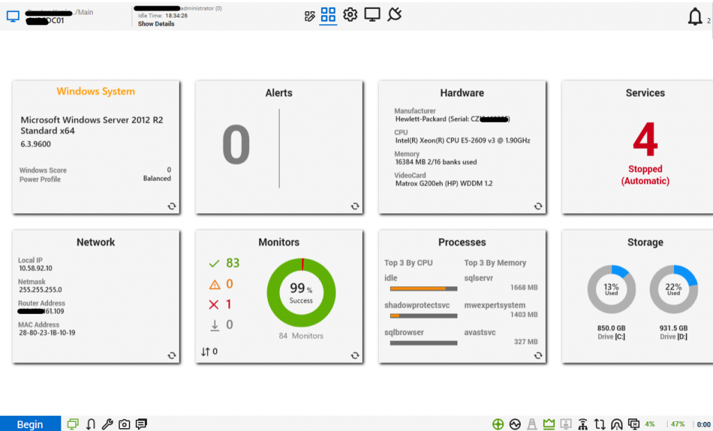 RMM single pane monitoring