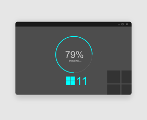 Image of Windows 11 loading screen, which reflects the purpose of this blog: being Android 13 coming to Windows 11